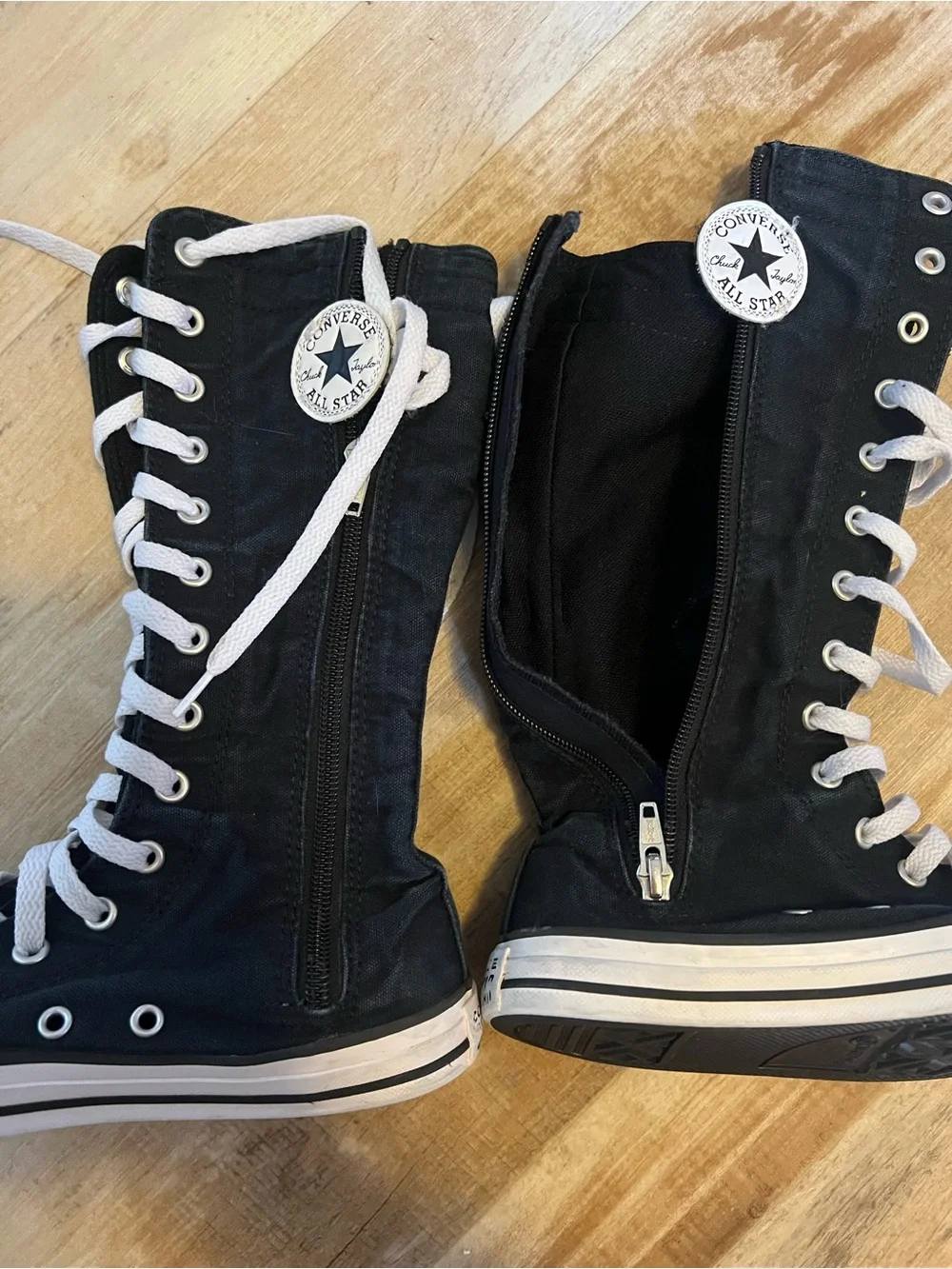 Converse Kids Black Canvas High-Top Sneakers with White Laces